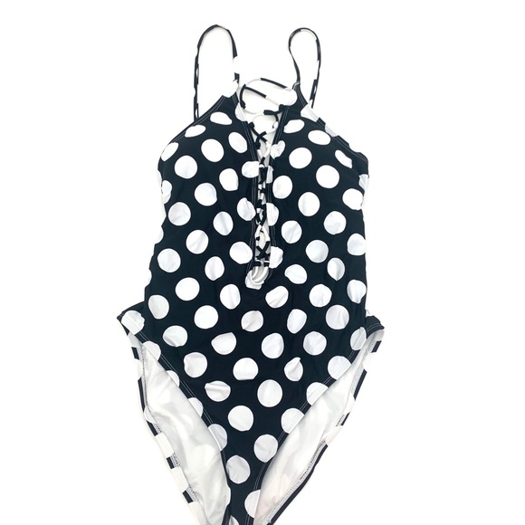 La Blanca Polk-Dot Black One Piece Swimsuit 10 - Picture 3 of 6